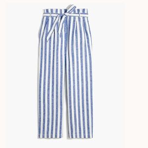 J. Crew Factory Blue and White Striped Cropped Pants